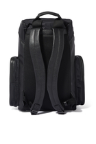 EA Logo Saffiano Leather Backpack